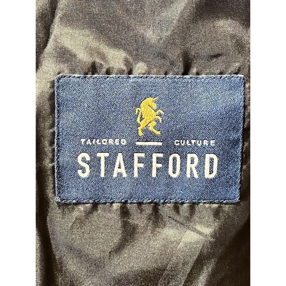 Stafford 46R Mens Basic Black Classic Blazer Sport Suit Jacket Separate - Picture 13 of 15